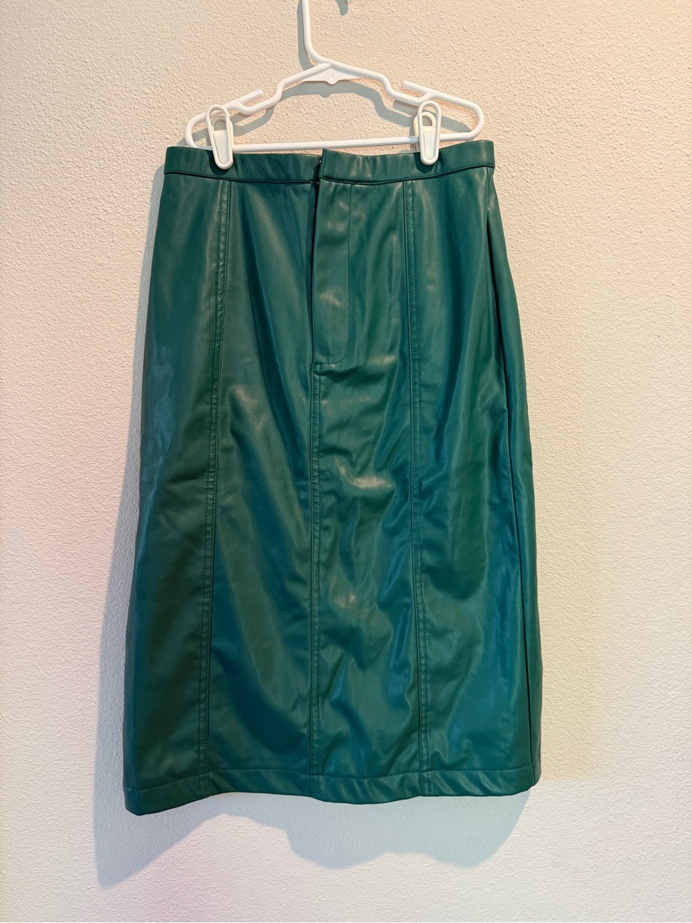 NSR Teal Green Faux Leather Pencil Skirt
